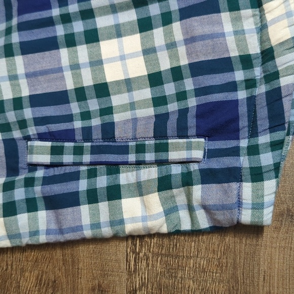 L.L. Bean Fleece-Lined Flannel Shirt, Snap-Front Plaid Size Small in Blue/Green - Picture 5 of 12